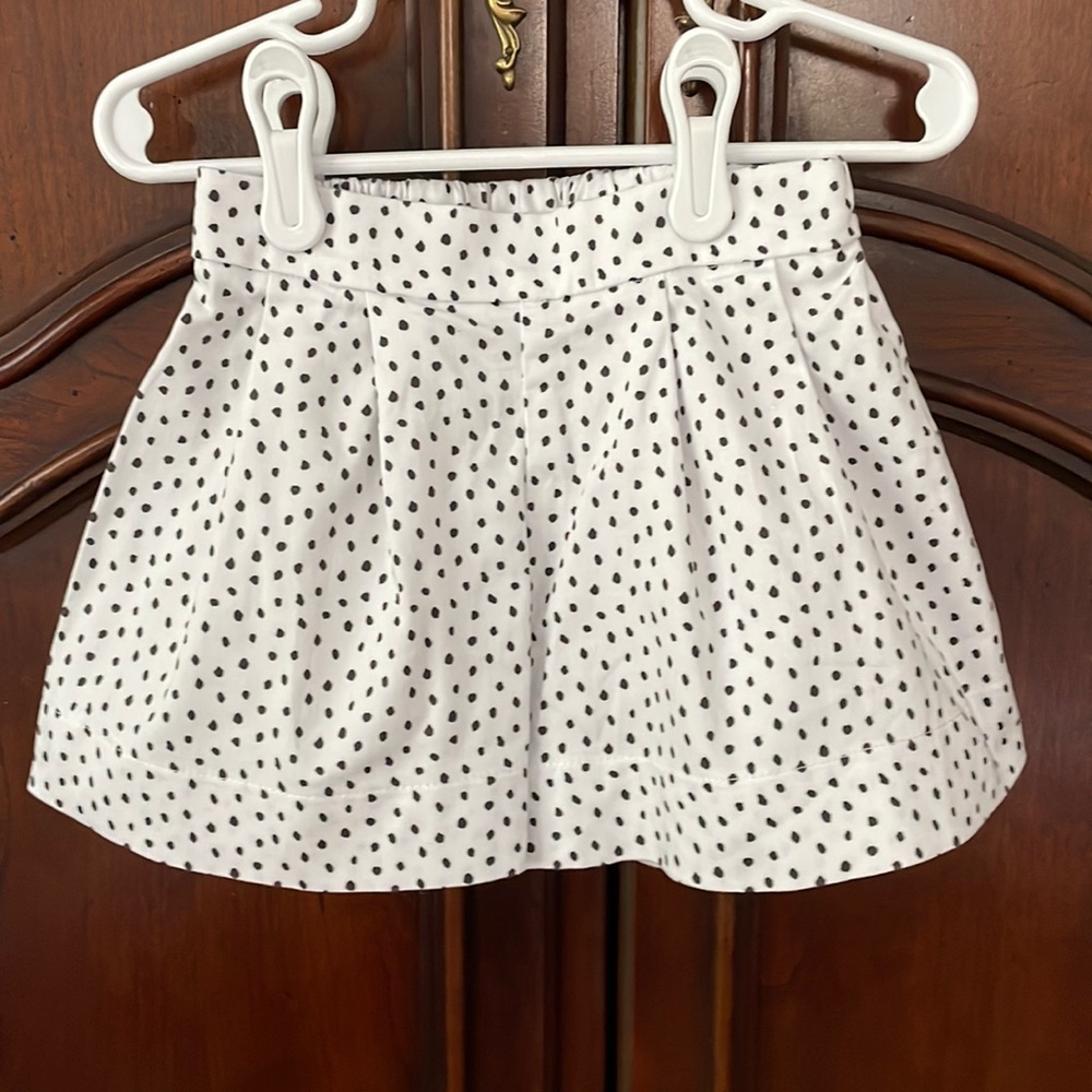 Mayoral White Skirt with Black Polka Dots